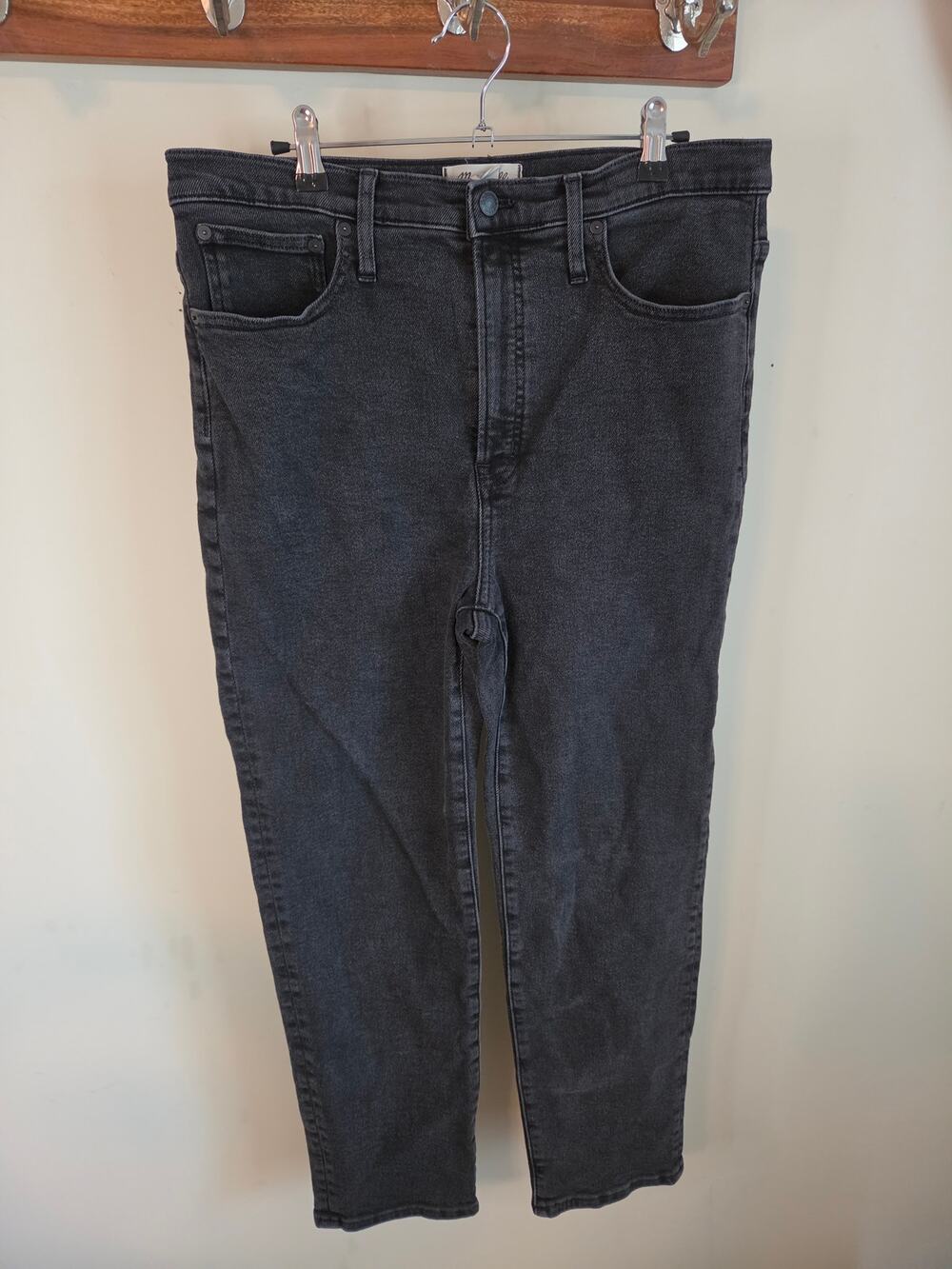 Madewell The Perfect Vintage Jean Black High Rise Ankle Jeans Size 32